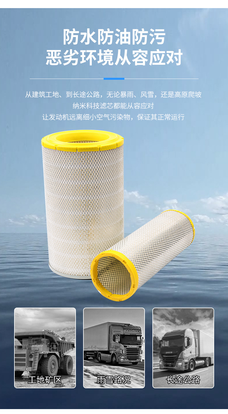 28130-7W100 Air Filter Is Suitable for Sichuan Hyundai Chuanghu Truck Air Filter Element Accessories Heavy Truck