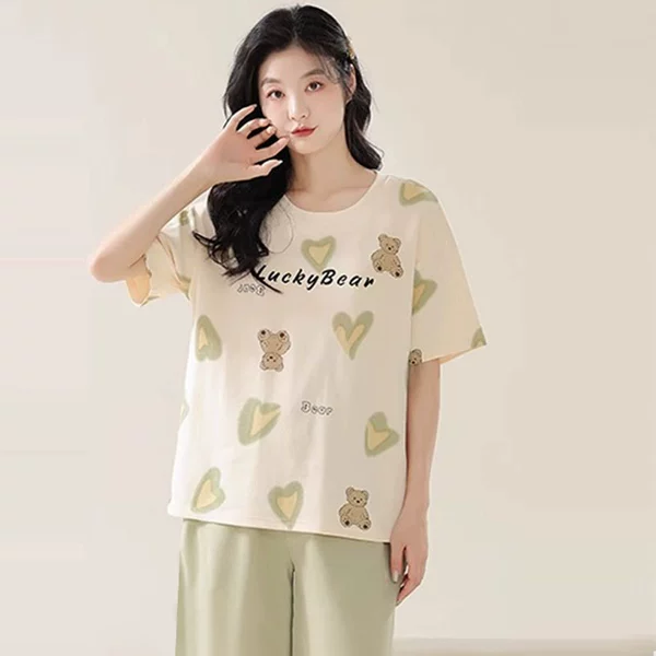 D.M-227 Short and Long Green Peach Lucky Bear