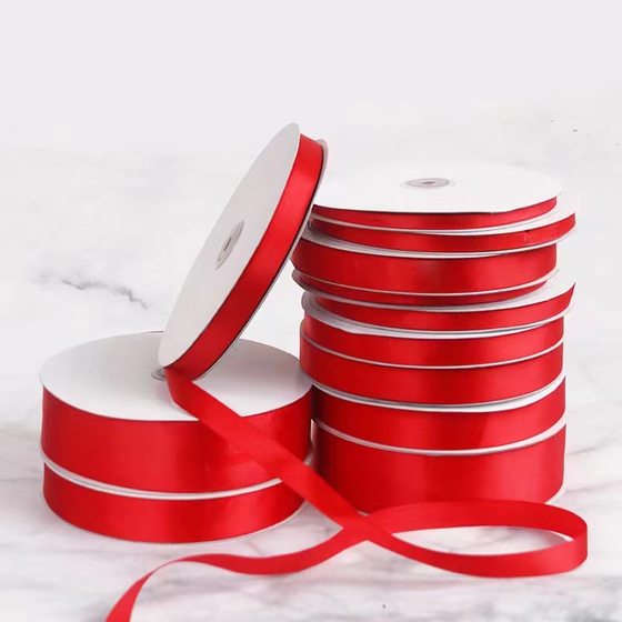0.6-5cm red polyester ribbon ribbon ribbon packaging ribbon cake ribbon wedding red ribbon variety wholesale