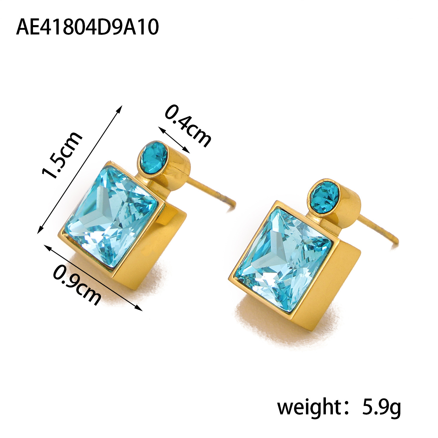 5g Weight Titanium Steel Ear Needle Material Zircon Inlay Material Ear Studs Classification 1 Pair Quantity Holiday, Daily Occasion Titanium Steel Material Square Pattern Women's Gender Plating Design Basic, Modern Style, Classic Style Style 1 Pair Basic Modern Style Classic Style Square Plating Titanium Steel Zircon Ear Studs 10