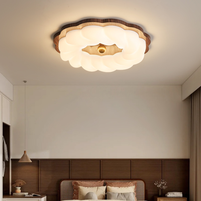 Protector de ojos de espectro completo, lámpara de techo de dormitorio principal de estilo retro francés, nube de burbujas, habitación para niños, lámpara de estudio