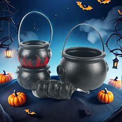 カボチャのバケツ炎魔女ハロウィーンカボチャ缶鬼節装飾蓋付きキャンディー缶発光カボチャ提灯