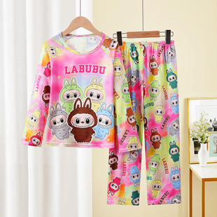 Thailand Children's Pajamas Girls New Cartoon 2024 New Boys' Cute Spring and Autumn Home Clothes suit