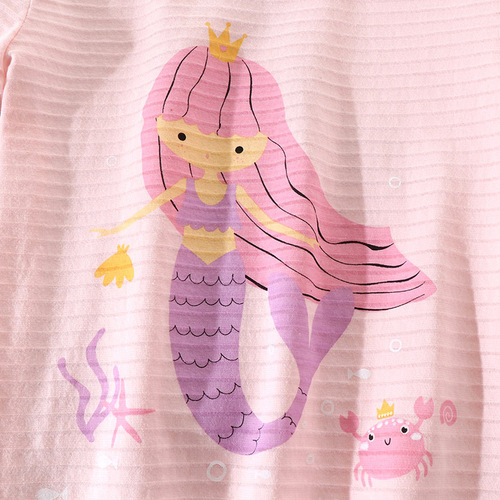 Children's short-sleeved suit cartoon girls air-conditioned clothes home clothes set new baby short-sleeved shorts two-piece set