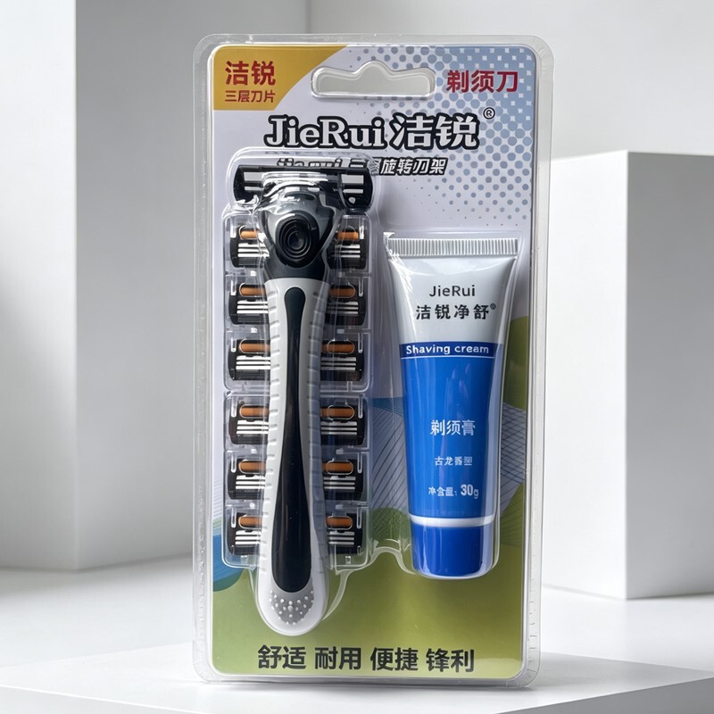 Long-Term Wholesale of Jierui Three-Layer Razor Blades, Traditional Manual Men's Razor Blades, 1 Handle with 6 Blades Set Long-Term Wholesale of Jierui Three-Layer Razor Blades, Traditional Manual Men's Razor Blades, 1 Handle with 6 Blades Set