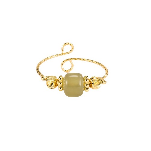 Hotan jade ring female original design fashion personality versatile gentle artificial stone adjustable retro simple bestie