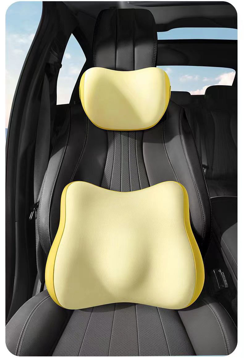 New memory foam car headrest can be customized LOGO headrest lumbar support waist pillow chair lumbar support