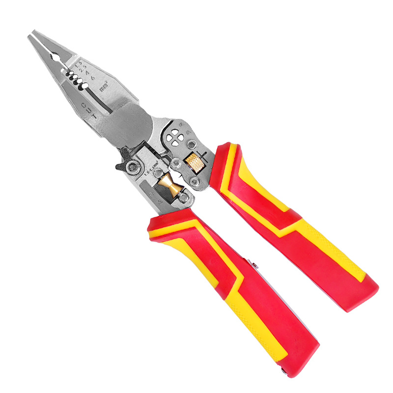 Alicates de electricitador de línea de pelado de prueba de venta caliente de grado industrial con diseño de rodillo Alicates de electricitador multifuncionales ajustables