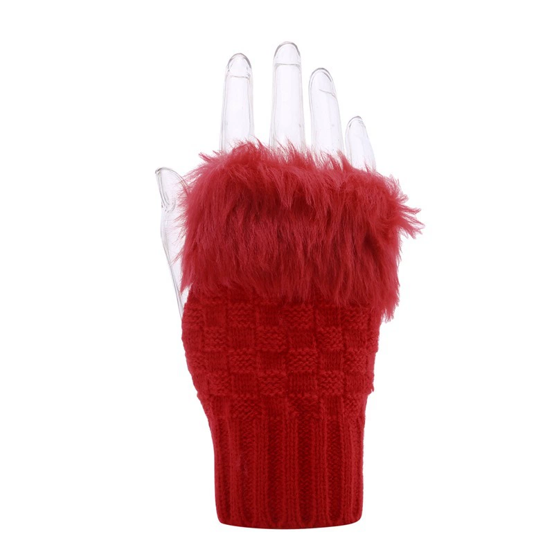 Осень и зима Южная Корея Мода Универсальные Новые перчатки с открытым пальцем клавиатура Длинные теплые шерстяные перчатки с половиной пальца милые женщины