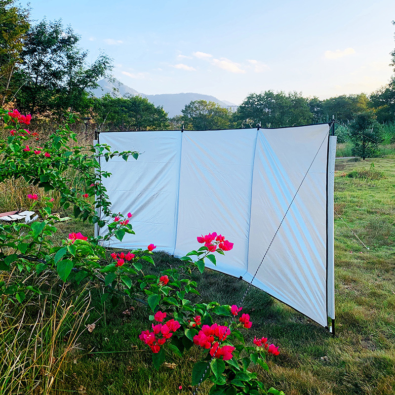 Multi-purpose Outdoor Screen Convenient Barbecue Windbreak Wall Camping Wild Self-driving Tour Rainproof Sky Screen Silver-coated Projection