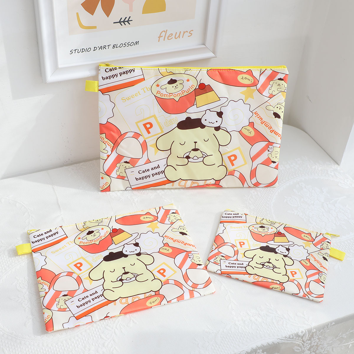 Cartoon cute storage bag for folders for documents