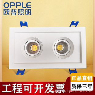Opple Commercial Lighting Lingzhong Iii Flat-Panel Led Grille Spotlight Cob Square Ceiling Double-Headed Bold Lamp