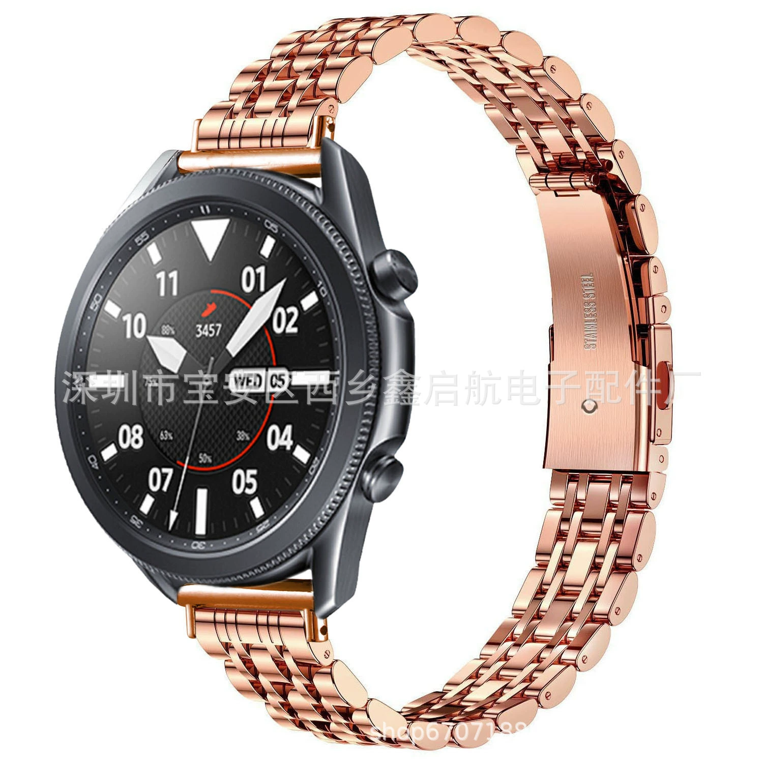 Подходит для ремешка Galaxy Watch 3 узкий пояс семь бисерин плоская застежка ремешок Samsung узкий семь бисерин