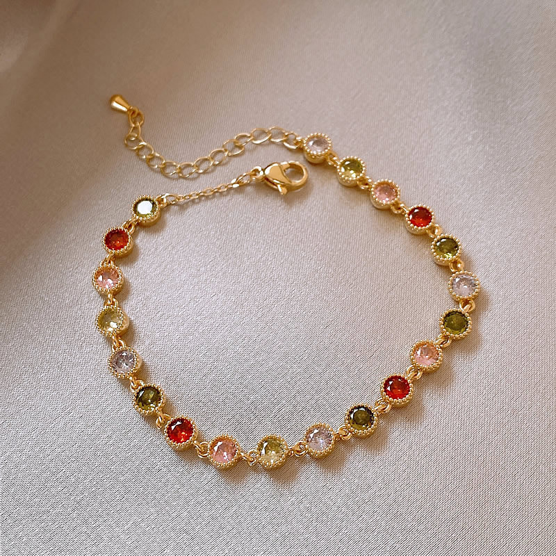 Pulsera de apertura geométrica de malla de flor de circón, pulsera retro de lujo ligero exquisito europeo y americano