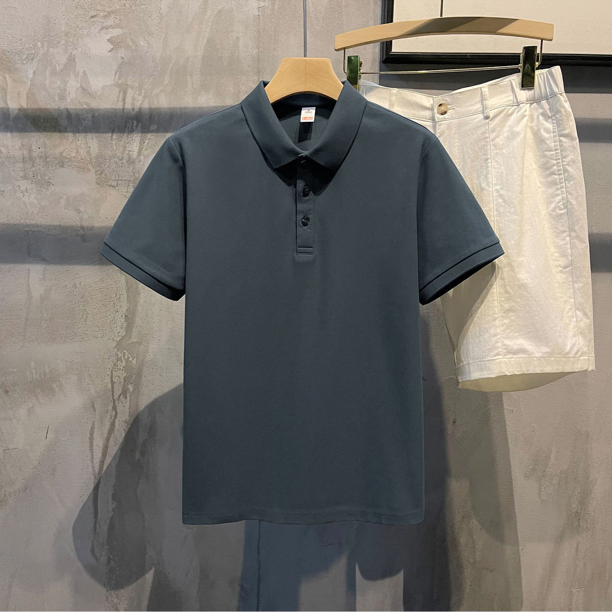Chemise d'été pour homme, col, manches courtes, coupe ample, couleur unie tendance, style américain décontracté, grandes tailles disponibles._voghion.com