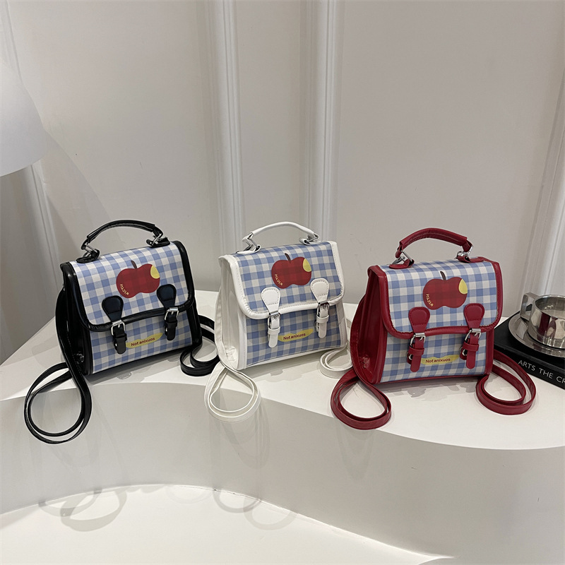 Placa fresca manzana coreana ins mochila de hombro de mujeres otoño invierno estilo de escuela universal mochila de niñas