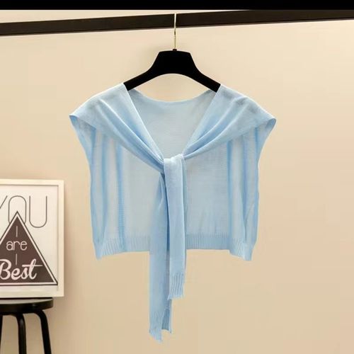 New Ice Silk Spring and Autumn Fashion Comfy Knit Shawl for Women, Korean Style, External Knot Multi-functional Decorative Cardigan Trend
