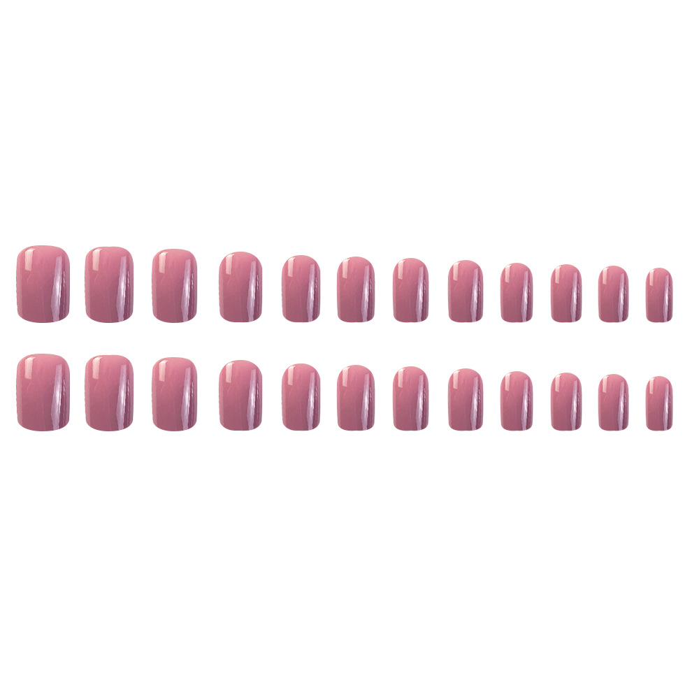 Comercio exterior caliente escalera corta púrpura suave desgaste de uñas de moda dulce y elegante 24 piezas de atmósfera suave parche de uñas