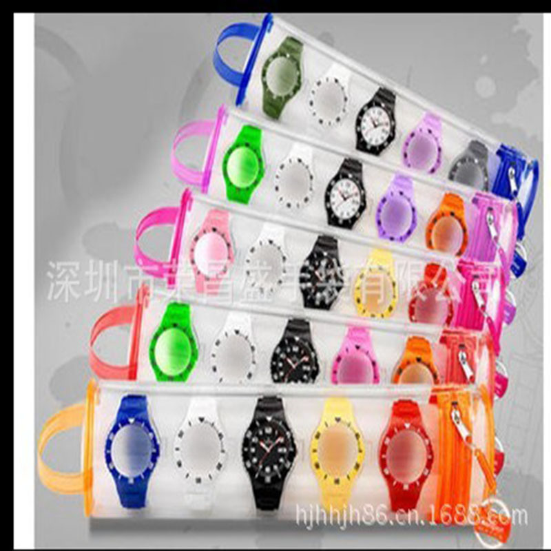 PVC手表袋透明胶骨袋拉链袋圆桶袋饰品收纳袋化妆品袋 高尔夫球袋