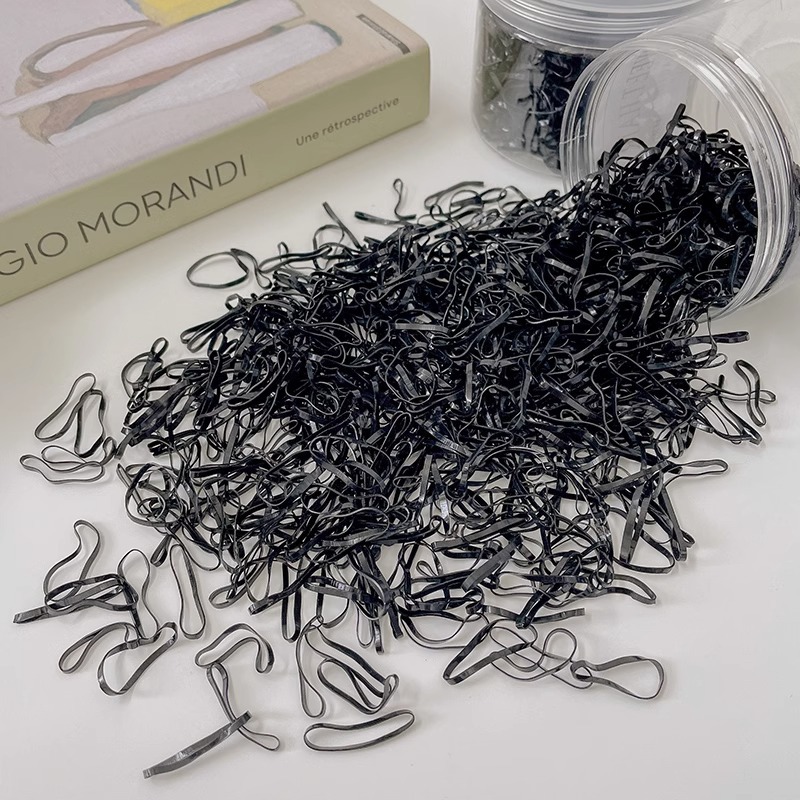 Banda de goma desechable para el cabello no lastimado Anillo de goma para trenza de niña Banda de goma Color Valor de alta cuerda elástica para el cabello Tocado