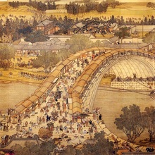 清明上河图清明清古典墙纸壁画办公室酒店餐厅电视背景墙壁纸壁画