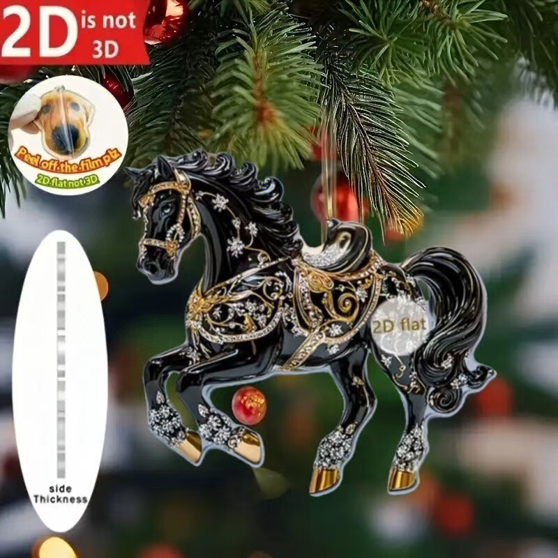 独立駅起爆Ebony Horse Majesty 2dアクリル平面装飾黒檀木駿馬新|undefined