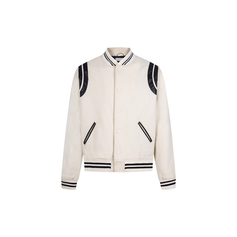 High Version In-Stock Original Label Slp Classic Patchwork Baseball Collar Casual Jacket Unisex High Version In-Stock Original Label Slp Classic Patchwork Baseball Collar Casual Jacket Unisex
