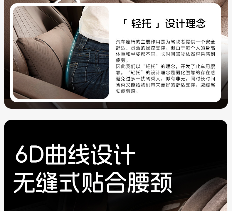 Mercedes-Benz Car Headrest Glb220/C260L/E300L/A200L/Glc Interior Decoration Neck Pillow and Lumbar Cushion