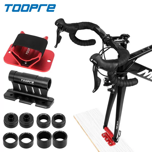 Toopre Bicycle Front Fork Mount, Car Roof-Mounted Quick-Release Thru-Axle Rear Wheel Carrier Parking Rack