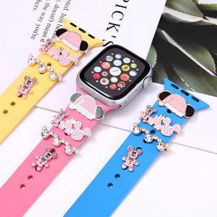Christmas Apple Watch Decorative Ring Applewatch Silicone Strap Decorative Nail Jewelry Cute Cartoon