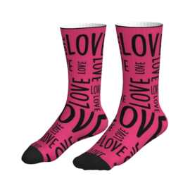 LOVE字母满印中筒袜跨境专供甜酷风个性潮袜