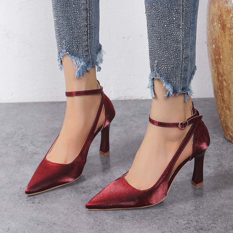 Острые туфли на каблуках на высоком каблуке Cheongsam