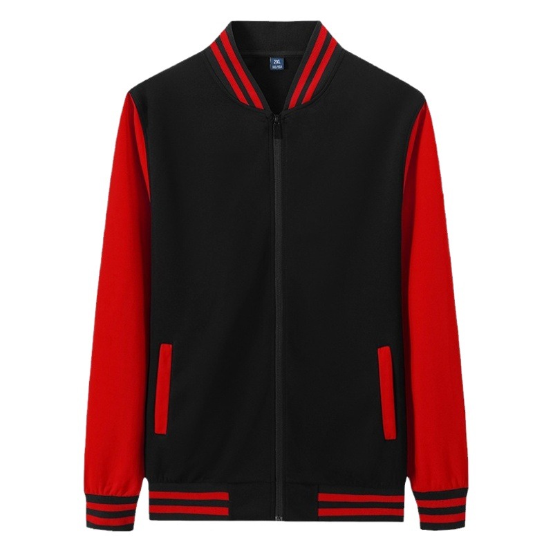 New fashion color matching baseball uniform autumn and winter thickened group class uniform thin versatile casual jacket sweater jacket