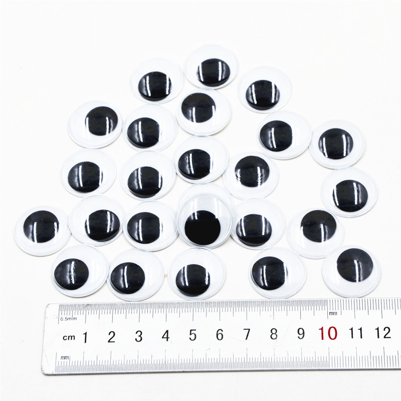 Venta directa de fábrica actividad de la banda de ojos adhesivo al por mayor DIY accesorios de juguete negro y blanco color pestañas animal bead pegatinas