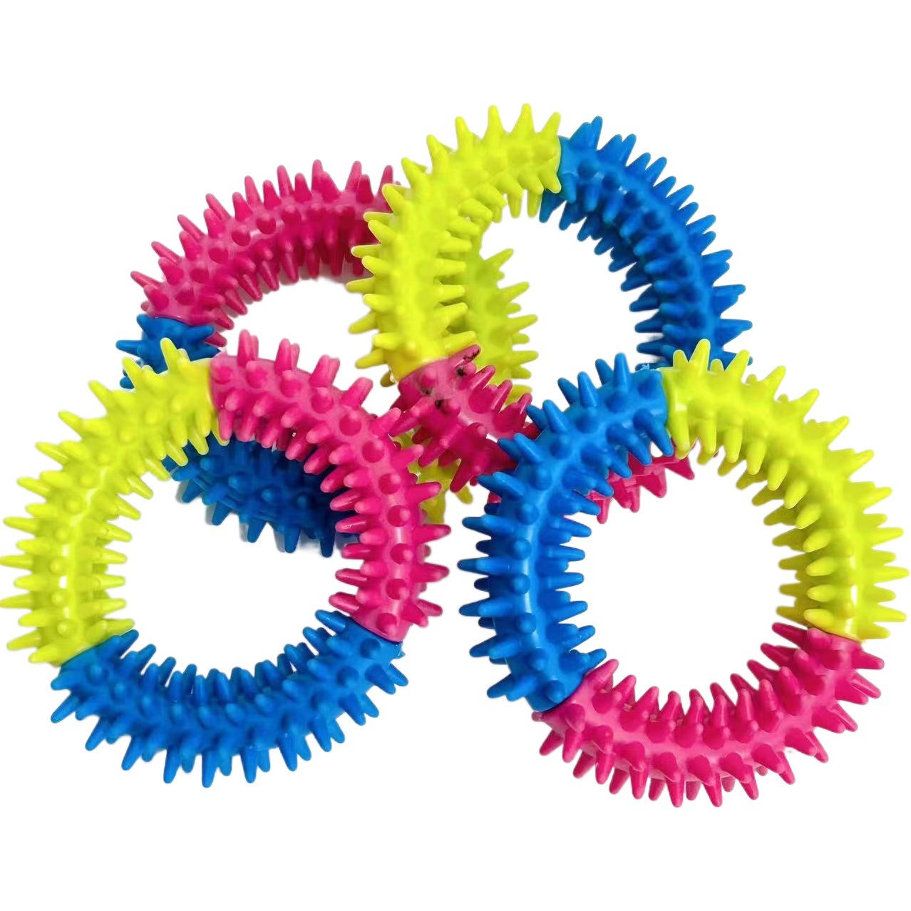 Juguete para perros molar tooth cleaning color TPR Thorn Ring Training Toy color costura perro juguete suministros para mascotas