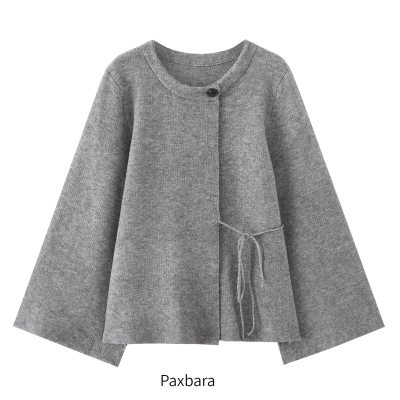 2025 European and American Style Autumn Women's Kimono Style Knitted Slit Sleeve Sweater 6866