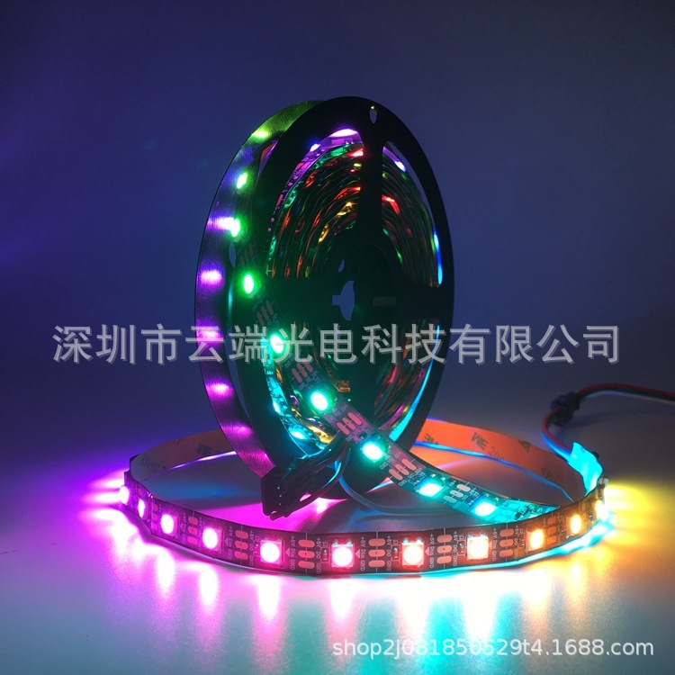 5V30 | 60 램프가있는 WS2812B 램프 내장 프로그래밍 단일 포인트 단일 컨트롤 LED 매직 컬러 방수 흐르는 물 마키 스트립