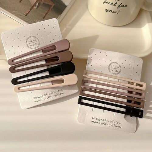 Internet celebrity milk coffee color duckbill clip large bangs clip temperament side broken hair one-word hair accessories hair clip on the back of the head