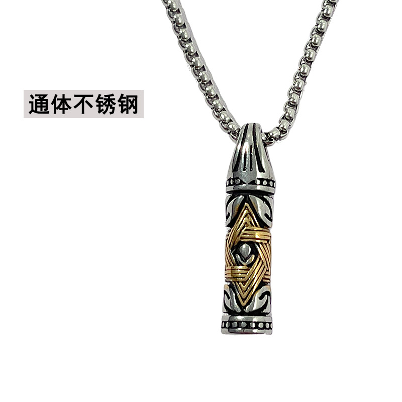 Nuevos productos transfronterizos de acero inoxidable, collar de colgante de seis pontas, moda, joyería para hombres