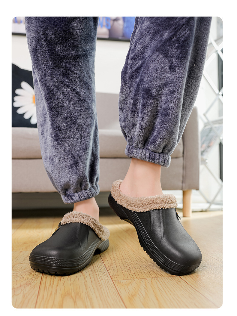 Scarpe da casa antiscivolo morbide e traspiranti da uomo in pile regolabile autunno-estate da donna_voghion.com