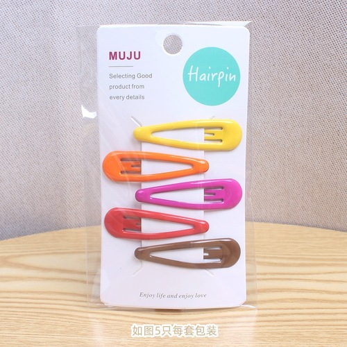 D139 Value set of 5 bangs side clips sweet candy color oil drop BB clip hairpin children's hairpin