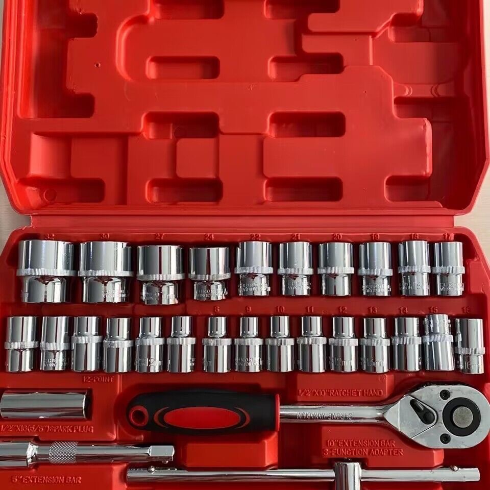 Caja de herramientas de reparación de automóviles 32 piezas conjuntos de llave de manguito multifuncional conjuntos de llave de trinquete hardware caja de herramientas portátiles