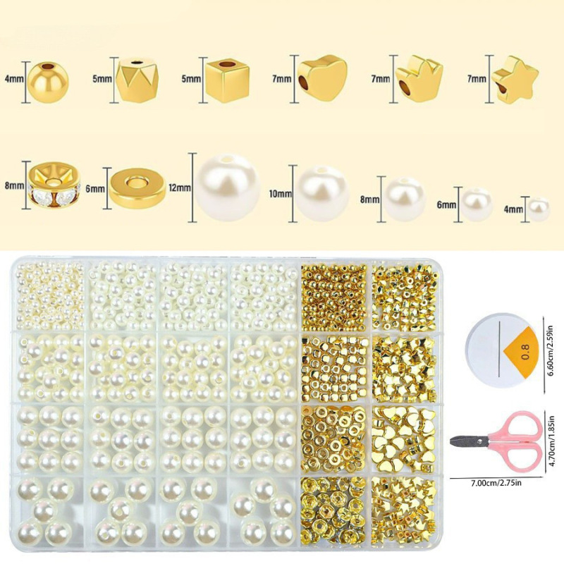 クロスボーダービーズブレスレット、ビーズアクセサリー、イミテーションパールDIYセット、シェルビーズイヤリング、ネックレス、ブレスレット、ジュエリーアクセサリー|undefined