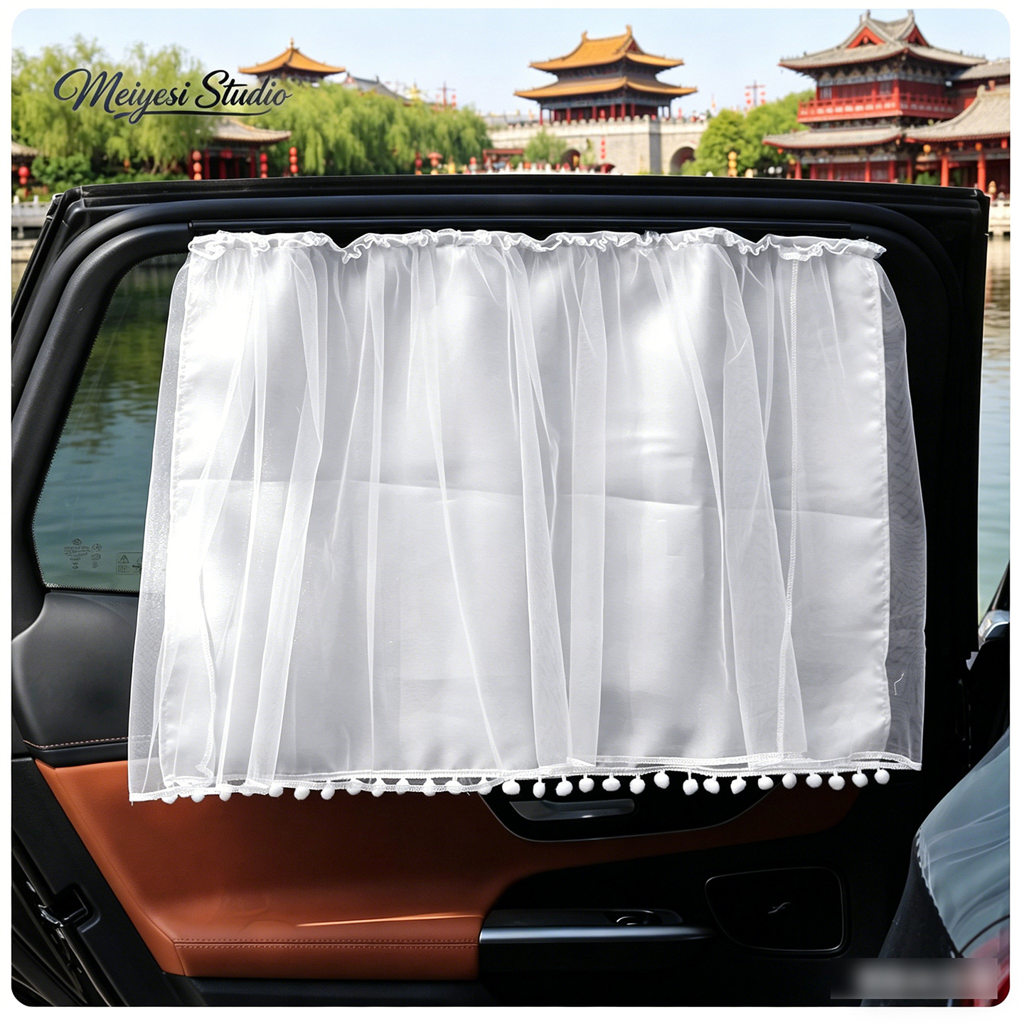 2026 cortinas de automóviles cortina solar para automóviles de bebé cortina solar para ventanas laterales cortina solar de cristal satin cortina solar image 3