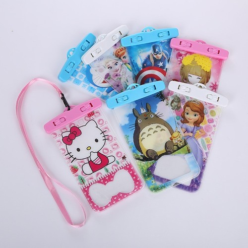 Factory direct sales cartoon mobile phone waterproof bag outdoor swimming rafting waterproof mobile phone bag cute mobile phone waterproof bag