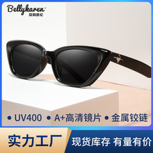 新款gm黑色网红同款太阳眼镜UV400小框潮复古猫眼撞墨镜厂家批发