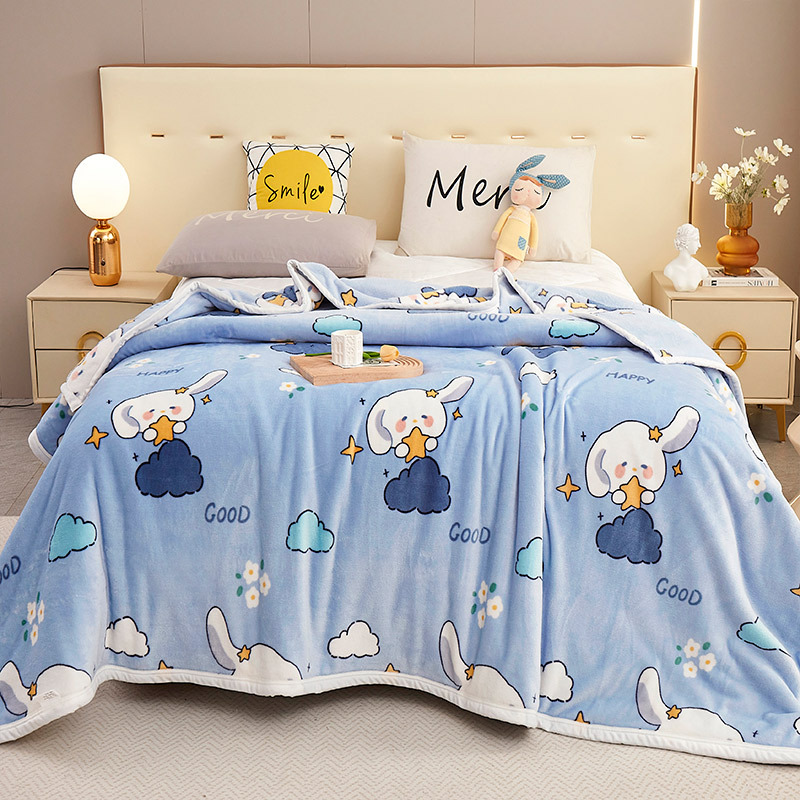 New Arrival Cloud Mink Velvet Blanket, Thickened & Multi-Functional Printed Throw Blanket—Made of Milk Velvet and Flannel, Perfect as a Gift, Wholesale Available