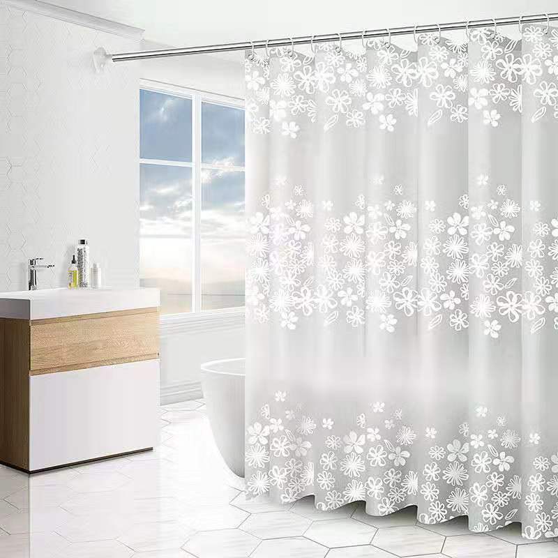 Baño de baño peva cortina de baño impermeable a prueba de agua sin perforación cortina de separación seca y húmeda comercio exterior explosión image 15