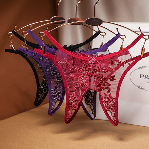 Sexy sexy underwear, Japanese style open-fit, no-take-off thong, see-through embroidery, hot and tempting underwear for women 3038