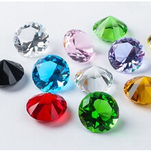 水晶玻璃人造钻石摆件6mm-40mm七彩新款厂家直销透明彩色柜台宝石